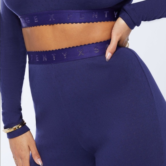 Savage X Navy Blue Lounge Jersey Leggings - Picture 4 of 9